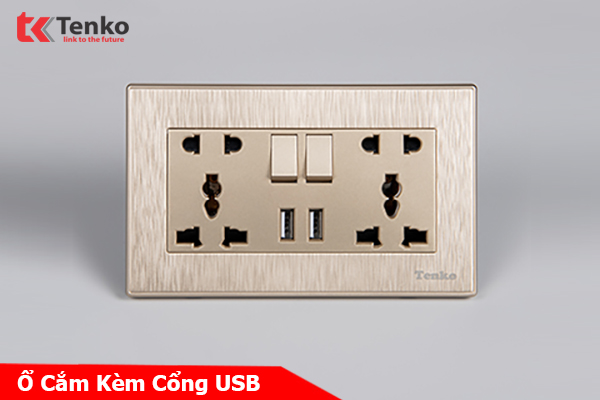 Ổ Cắm Điện Đa Năng Có USB Âm Tường TENKO TK-TT-127