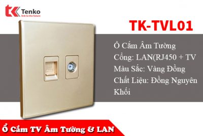 Ổ Cắm Cáp Đồng Trục và Mạng Âm Tường TK-TVL01