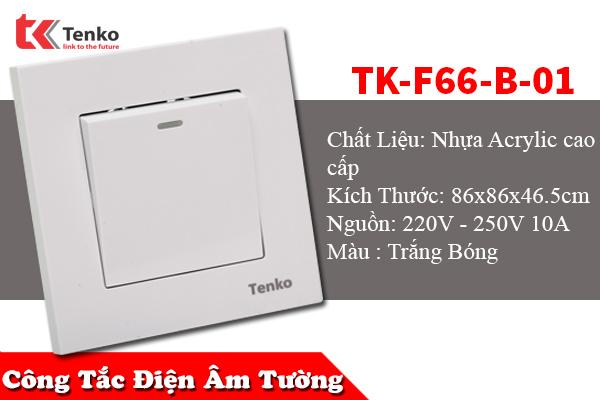 Công tắc điện âm tường nhựa Acrylic cao cấp TK-F66-B-01