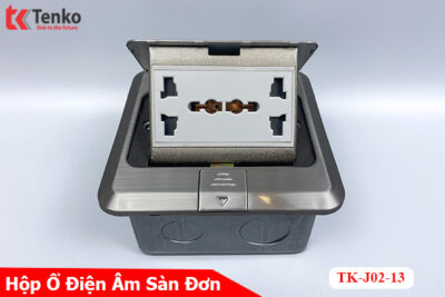 Ổ Cắm Điện Âm Sàn 3 Chấu Trắng Bạc Tenko TK-J02-13 Sliver