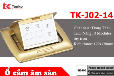 Ổ Cắm Điện Âm Sàn 3 Modules Bằng Đồng Tenko TK-J02-14