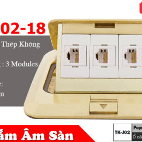 Ổ Điện Âm Sàn Đồng Thau 3 Modules Tích Hợp Tenko TK-J02-18