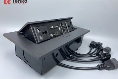 Hộp Ổ Điện Âm Bàn TENKO Tích Hợp Các Cổng HDMI/VGA/RJ45 TK-AS02DN Màu Đen