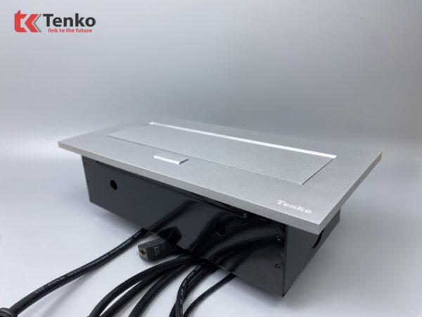 Ổ Cắm Âm Bàn Họp Desktop Socket Chính hãng TENKO TK-AS02DN Màu Bạc