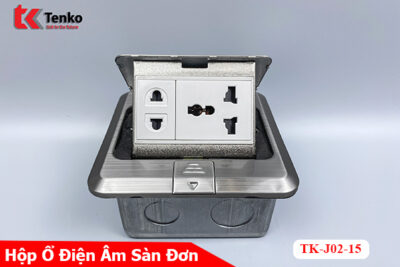 Ổ Cắm Điện Âm Sàn Thông Dụng Hợp Kim Nhôm Tenko TK-J02-15 Màu Bạc