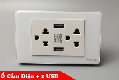 Ổ Điện Tích Hợp 2 USB Sạc 5V – 2100mAh Âm Tường Thương Hiệu Nhật TENKO