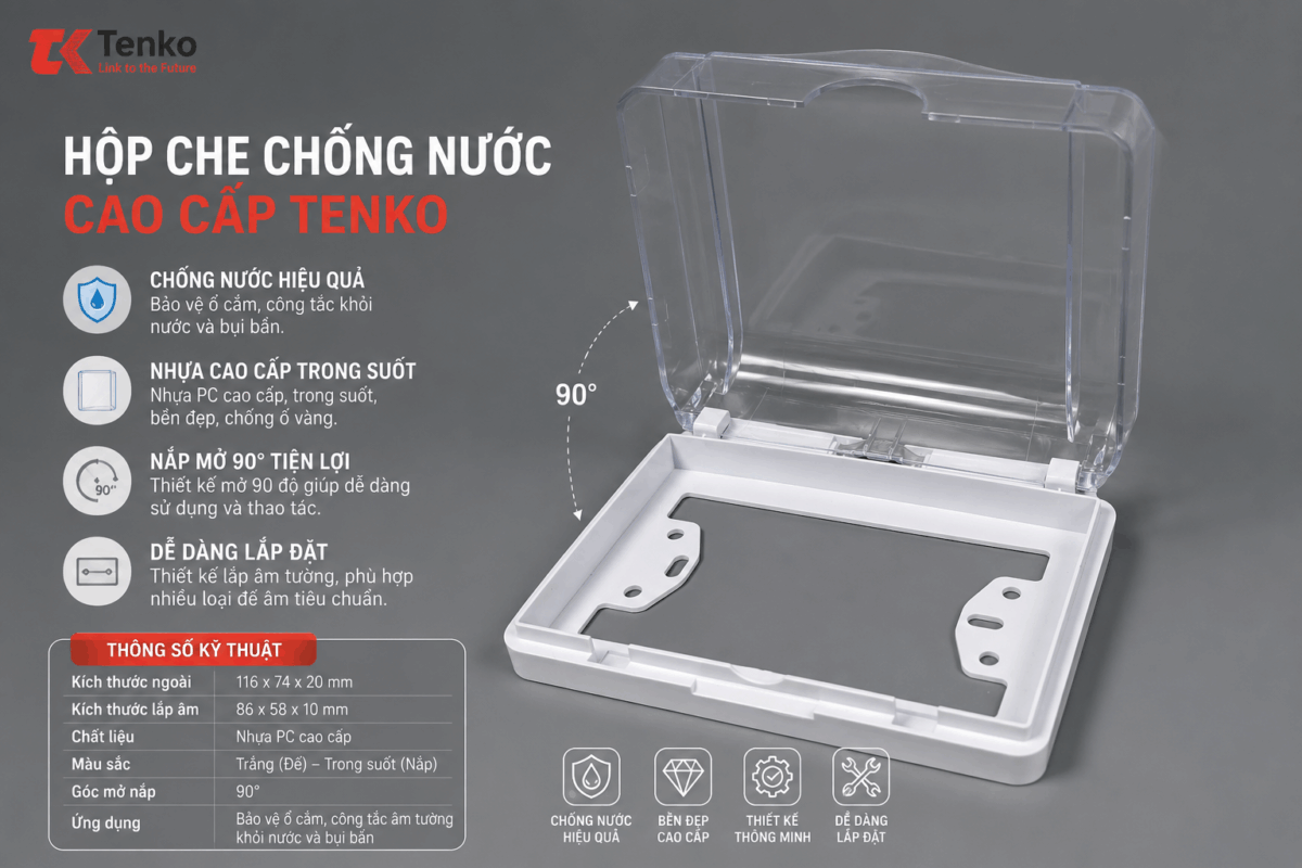 Hộp chống nước chữ nhật TK-WB02