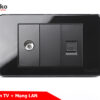 Ổ cắm tv + mạng LAN TK-C9-075 đen