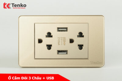 Ổ Cắm USB Âm Tường Cao Cấp TENKO TK-C9-045 Vàng