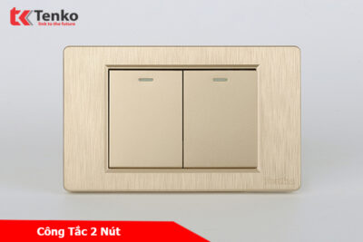 Công Tắc Đèn Âm Tường 1 Chiều và 2 Chiều Cao Cấp TENKO TK-C5-02 Vàng Xước