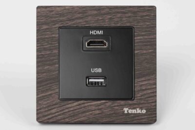 Ổ Cắm HDMI + USB Mặt Vân Gỗ Tenko TK-F71A-76