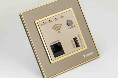 Ổ Wifi âm tường Mặt Nhôm Phay Tenko TK-F66-B9-69 Vàng
