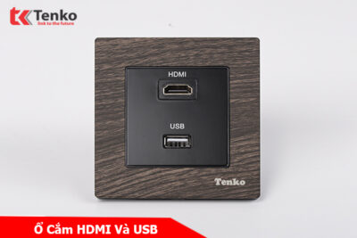 Ổ cắm HDMI + USB Mặt Vân Gỗ Tenko TK-F71A-76