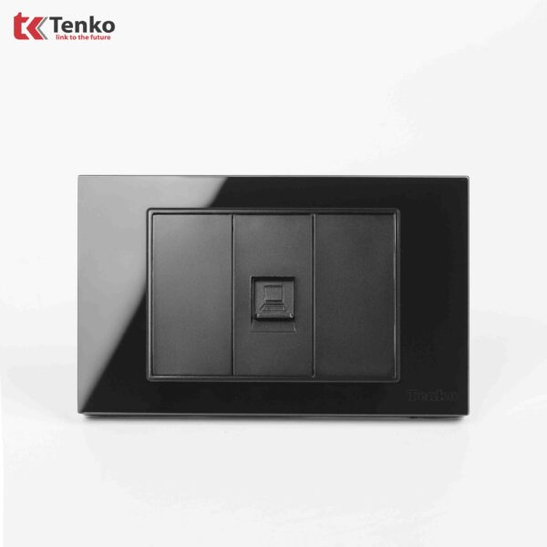 Ổ Cắm Mạng Âm tường Mặt Kính Cường Lực TENKO TK-C18-073 Đen