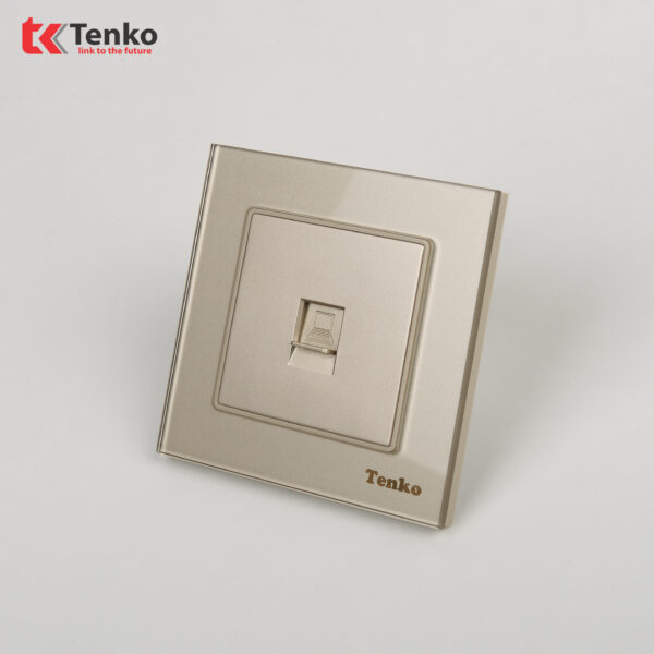 Ổ cắm mạng LAN Mặt Kính Cường Lực Tenko TK-F71-D-50 Vàng