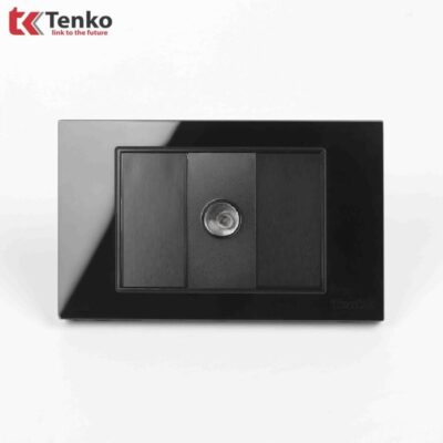 Ổ cắm TV, truyền hình mặt kính cường lực Tenko Tk-C18-071 đen