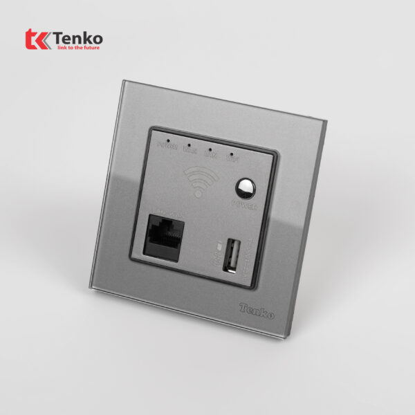Ổ Wifi âm tường Mặt Kính Cường Lực Tenko TK-F71-D-69 Xám