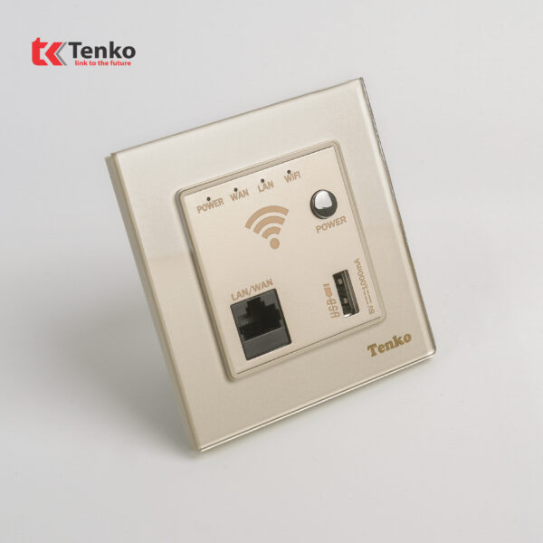 Ổ Wifi âm tường Mặt Kính Cường Lực Tenko TK-F71-D-69 Vàng