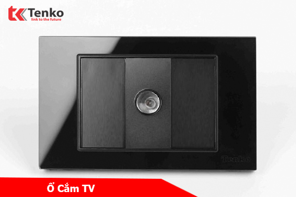 Ổ Cắm TV Âm tường Mặt Kính Cường Lực TENKO TK-C18-071 Đen