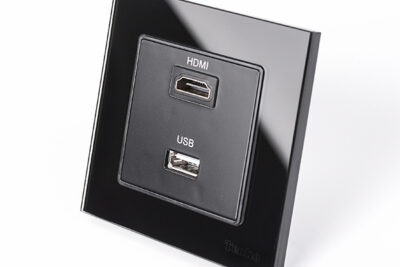 Ổ cắm HDMI + USB Mặt Kính Cường Lực Tenko TK-F71D-76 Đen