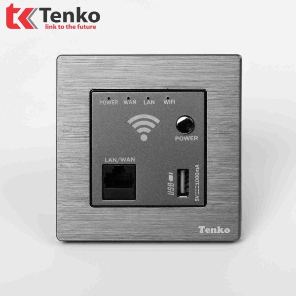 Ổ Wifi âm tường Mặt Nhôm Phay Tenko TK-F71B-69 Xám Xước