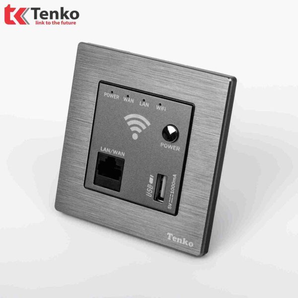 Ổ Wifi âm tường Mặt Nhôm Phay Tenko TK-F71B-69 Xám Xước