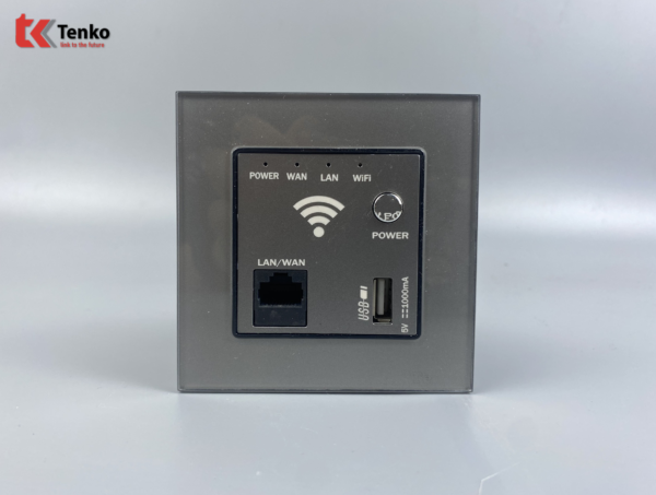 Ổ Wifi âm tường Mặt Kính Cường Lực Tenko TK-F71-D-69 Xám