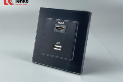 Ổ cắm HDMI + USB Mặt Kính Cường Lực Tenko TK-F71-D-76 Đen