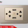 Ổ cắm đôi 3 chấu + usb TK-C7G-045