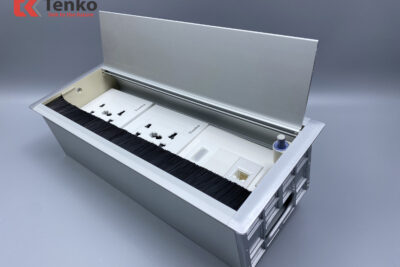 Hộp Điện Âm Bàn Họp 2 Ổ Đa Năng, 1 LAN (RJ45), 1 HDMI, Box Nhôm Nguyên Khối Tenko TK-AB3S-05