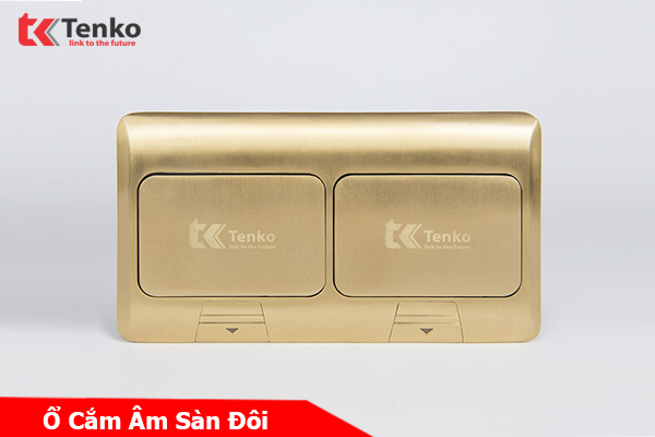 Hộp Ổ Cắm Điện Âm Sàn Thông Dụng Chính Hãng Tenko TK-J04 Màu Vàng