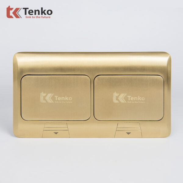Hộp Ổ Cắm Điện Âm Sàn Thông Dụng Chính Hãng Tenko TK-J04 Màu Vàng