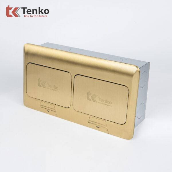 Hộp Ổ Cắm Điện Âm Sàn Thông Dụng Chính Hãng Tenko TK-J04 Màu Vàng