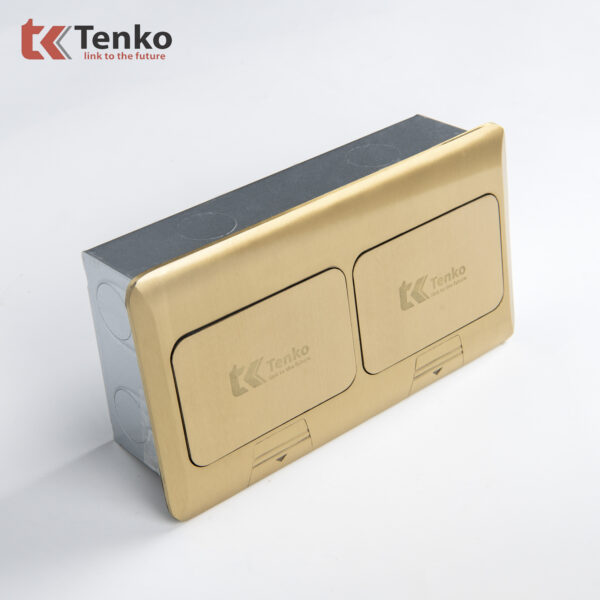 Hộp Ổ Cắm Điện Âm Sàn Thông Dụng Chính Hãng Tenko TK-J04 Màu Vàng
