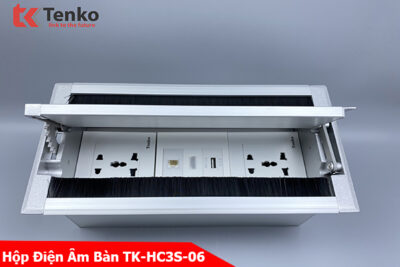 Hộp Điện Âm Bàn Mở 2 Chiều 2 Ổ Cắm Điện Đa Năng, 1 Mạng LAN (RJ45), 1 HDMI Và 1 USB Tenko TK-HC3S-06