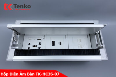 Hộp Điện Âm Bàn Mở 2 Chiều 1 Ổ Cắm Điện Đa Năng, 2 Mạng LAN (RJ45), 1 HDMI, 2 USB Và 1 Type C Tenko TK-HC3S-07
