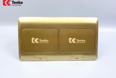 Hộp Ổ Cắm Điện Âm Sàn Thông Dụng Chính Hãng Tenko TK-J04 Màu Vàng
