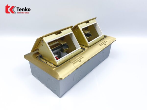 Hộp Ổ Cắm Điện Âm Sàn Thông Dụng Chính Hãng Tenko TK-J04 Màu Vàng