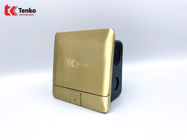 Ổ Cắm Điện Âm Sàn Đa Năng Đồng Nguyên Khối Kèm Cổng MIDI 8PIN Tenko TK-J05-12 Vàng