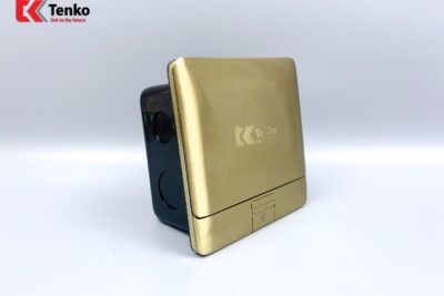 Ổ Cắm Điện Âm Sàn Đa Năng Đồng Nguyên Khối Kèm Cổng Mạng LAN Tenko TK-J05-06 Vàng