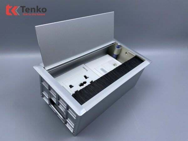 Hộp Điện Âm Bàn Họp Gồm Ổ Cắm Điện Đa Năng, 1 Cổng HDMI Và 1 Cổng LAN (RJ45) Tenko TK-AB2S-06