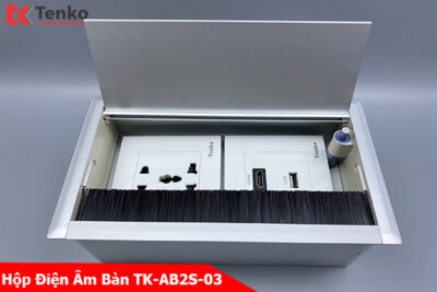 Hộp Điện Âm Bàn Họp Có Ổ Cắm Điện Đa Năng, 1 Cổng USB Và 1 HDMI Tenko TK-AB2S-03