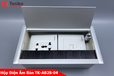 Hộp Điện Âm Bàn Họp Có Ổ Cắm Điện Đa Năng Và 1 Cổng LAN (RJ45) Tenko TK-AB2S-04