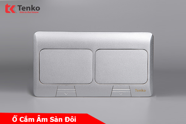 Hộp Ổ Cắm Điện Âm Sàn Thông Dụng Chính Hãng Tenko TK-J04 Màu Bạc