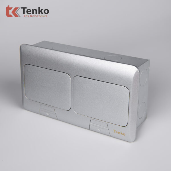 Hộp Ổ Cắm Điện Âm Sàn Thông Dụng Chính Hãng Tenko TK-J04 Màu Bạc