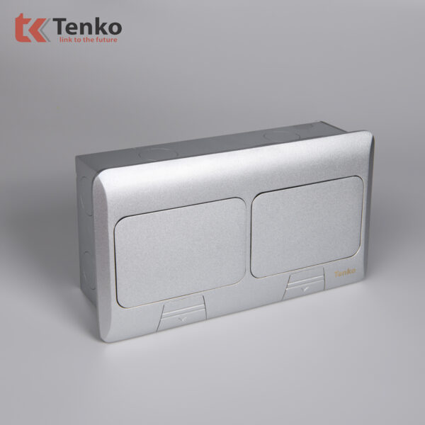 Hộp Ổ Cắm Điện Âm Sàn Thông Dụng Chính Hãng Tenko TK-J04 Màu Bạc