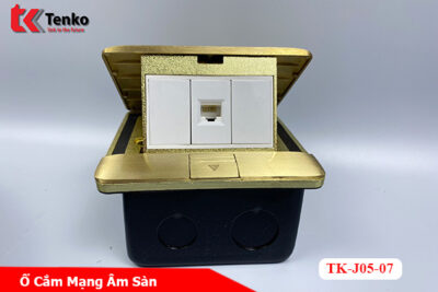 Ổ Cắm Mạng Âm Sàn Đồng Nguyên Khối 1 Cổng LAN (RJ45) Chính Hãng Tenko TK-J05-07 Vàng