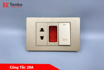 Ổ Cắm Và Công Tắc Điện 20A Công Suất Cao Cho Nóng lạnh Và Điều Hòa Âm Tường Tenko TK-C5-080