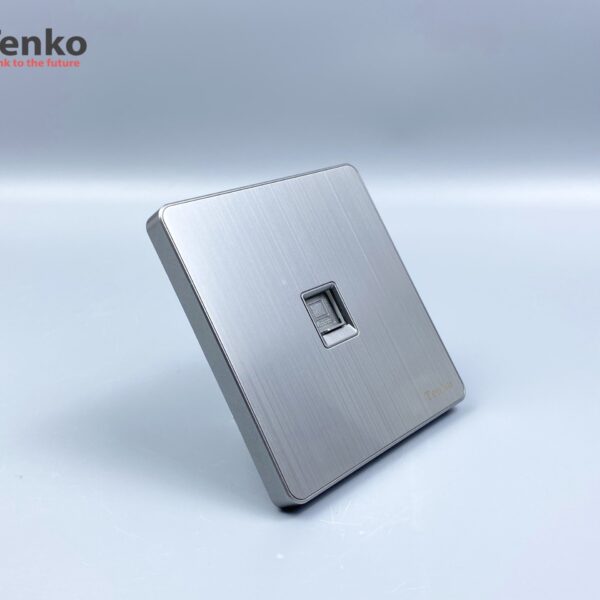 Ổ Cắm Mạng LAN (RJ45) Tràn Viền Hợp Kim Cao Cấp Màu Ghi Xám Tenko TK-DA-33