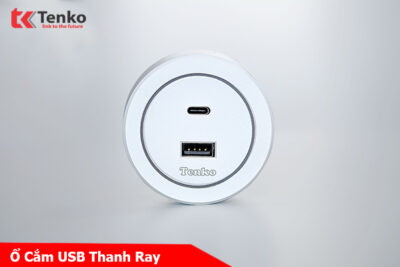 Ổ Cắm USB Type A và Type C Cho Thanh Ray Chính Hãng Tenko TK-RU01-T